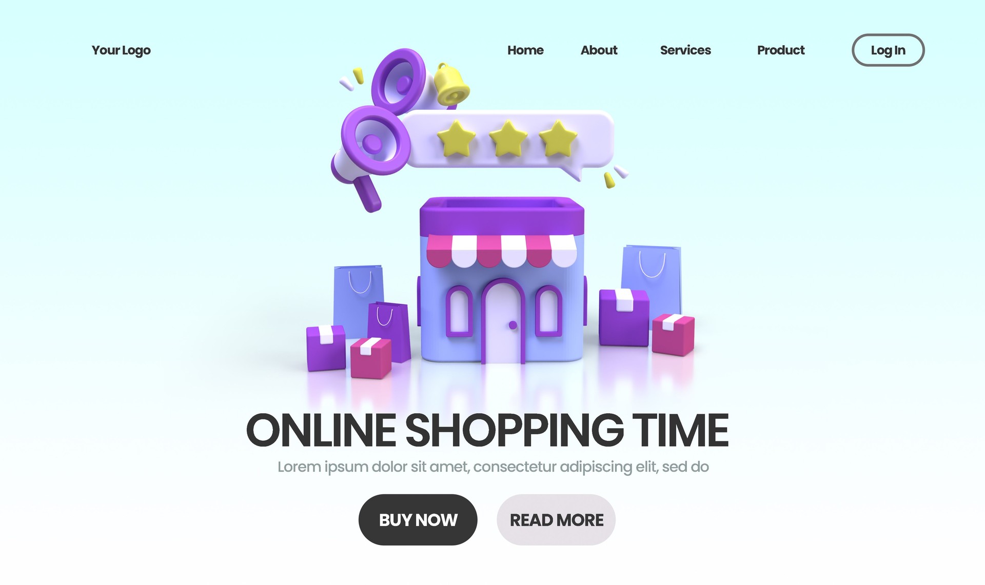 Online Shopping concept illustration Landing page template for business idea concept background